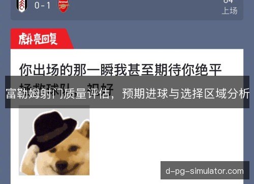 富勒姆射门质量评估,预期进球与选择区域分析 富勒姆射门质量评估,预期进球与选择区域分析
